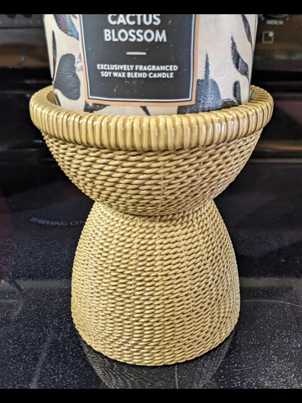Bath & Body Works Woven Basket Candle Pedestal W/3 Wick Cactus Blossom Boho Chic - Picture 3 of 6